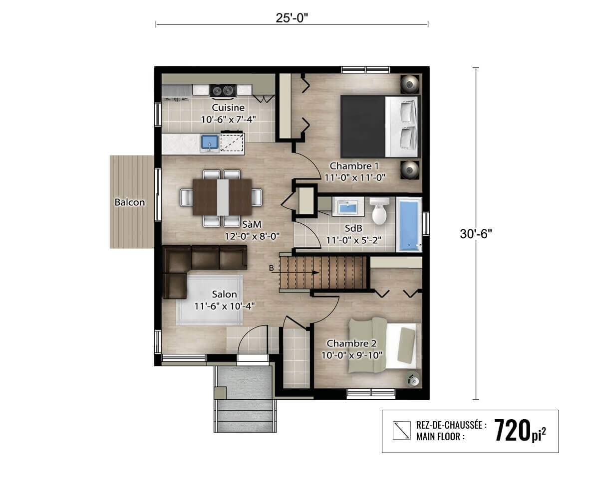 plan intérieur maison neuve flora